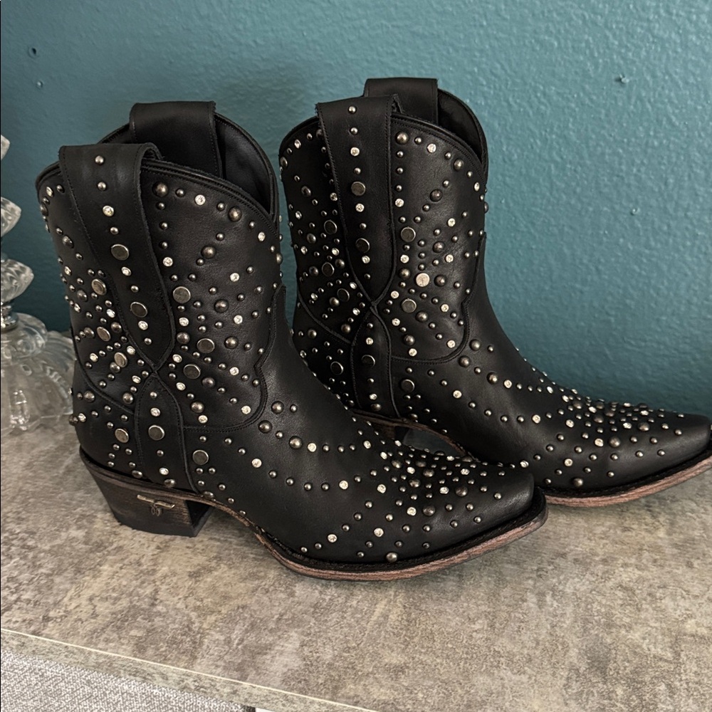 LANE Studded Leather Booties - Picture 2 of 9